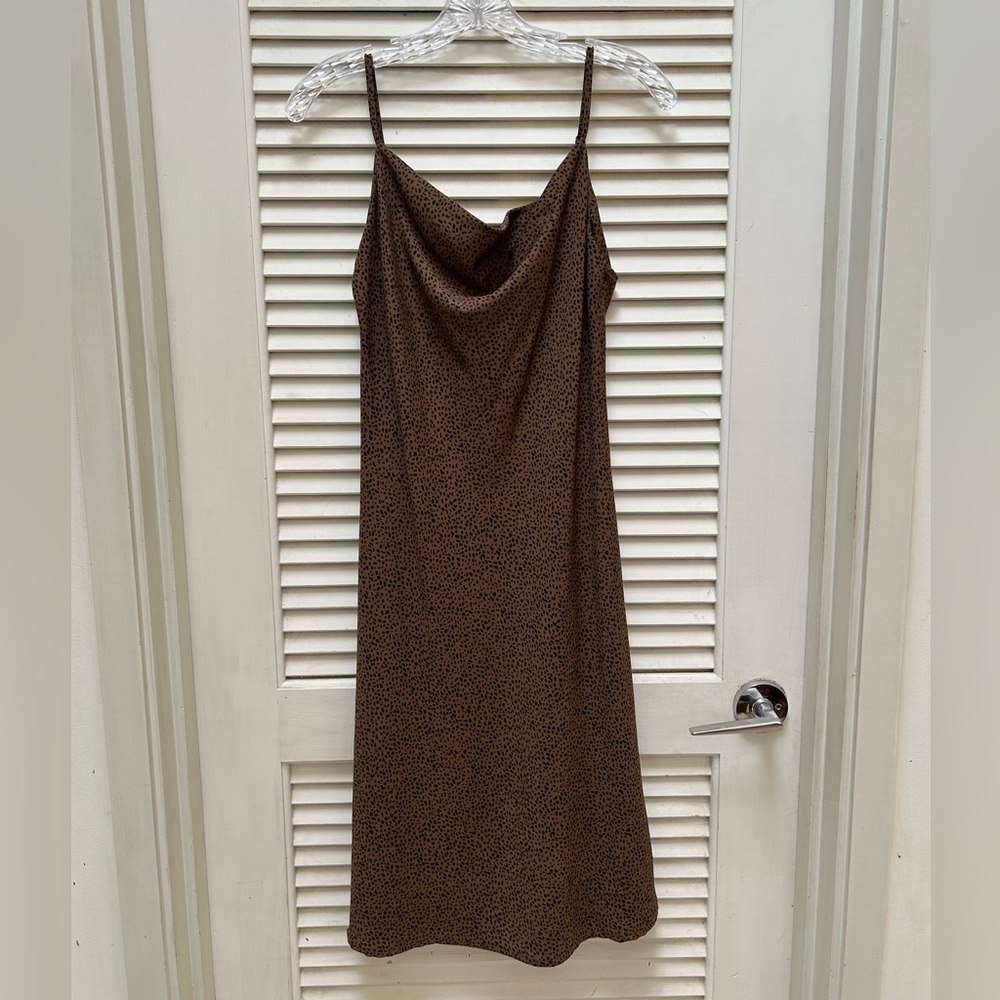 Cowl Neck Cheetah Print Dress